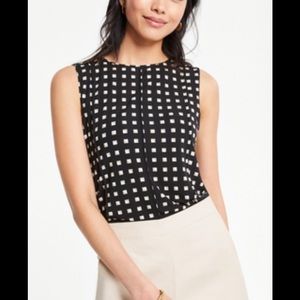 Ann Taylor Geo Seamed Matte Jersey Shell Tank Top size Large